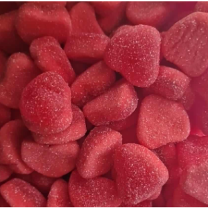 Cœur fourré aux fraises acidulées